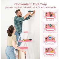 Escaleras Plegables de 150KG Pedales Antideslizantes Anchos Taburete Escaleras de Mano de Acero - details 32