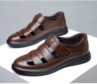 Nuevas Sandalias de Verano 2025 para Hombres Zapatos de Cuero Transpirable con la Suave Piel de Fondo Ideal para Negocios y Conducción - details 5