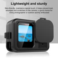 Para GoPro HERO13 Funda protectora de silicona PULUZ negra con correa para la muñeca y cubierta de lente (negro) - details 1