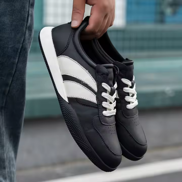 Nuevos zapatos de cuero transpirables para tablero, deportes de suela blanda, zapatos Forrest Gump, zapatos casuales con cordones bajos de moda. - 1