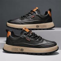 Plataforma de aumento de altura con cordones casual moda deportiva cuero superior transpirable versátil tendencia zapatos para hombres - details 2
