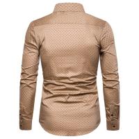 Camisa grande de hombre, estampado perenne, camisa juvenil de manga larga con lunares - details 3
