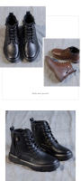 Botas cortas de realce interior de cuero botas de caballero finas de suela gruesa zapatos de mujer versátiles - details 12