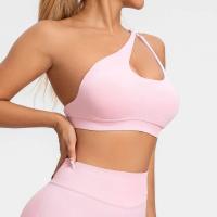 Sujetador deportivo asimétrico para mujer, Top de gimnasio con soporte alto, cuello Halter, espalda descubierta, Fitness, velocidad, Activewaer, entrenamiento, ropa interior sin costuras - details 12