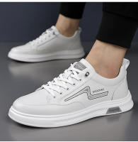 2025 primavera y otoño zapatos de los hombres nuevos deportes zapatos de cuero de los hombres de cuero suave plataforma tendencia zapatos blancos versátil estudiante zapatos de junta zapatos casuales - details 2