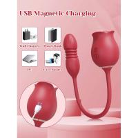 Consolador sexual de succión de rosas para mujer, vibrador Anal 3 en 1 de empuje para punto G, estimulador femenino, huevo vibrador, juguetes para adultos - details 3