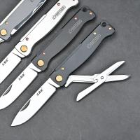 Cuchillo plegable de bolsillo PT711/PT721, acero 12C27, EDC, supervivencia, forro para acampar al aire libre, equipado con tijeras, herramienta multifunción 2024 - details 9
