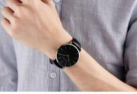 Reloj de pulsera Unisex sencillo y delgado para hombre, de lujo, de primera calidad, con envío directo, informal, deportivo, resistente al agua, color negro - details 4