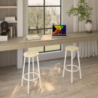 Juego de 2 taburetes de bar, taburete de cocina con reposapiés, estilo industrial, adecuado para cocina, restaurante, sala de fiestas 30×30×64CM color natural - details 3