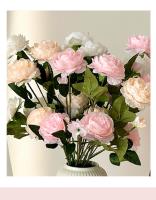 2 uds realista 3 cabezas flor de peonía Artificial 64CM DIY peonía flor simulada flores artificiales de seda para decoración de boda en casa - details 13