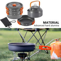 Juego de Olla de Camping de Aluminio Portátil No Pegajosa para Exteriores Funda de Olla para Senderismo Barbacoa Picnic - details 1