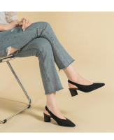 Sandalias de cuña transpirables de punto elegantes para mujer - details 2