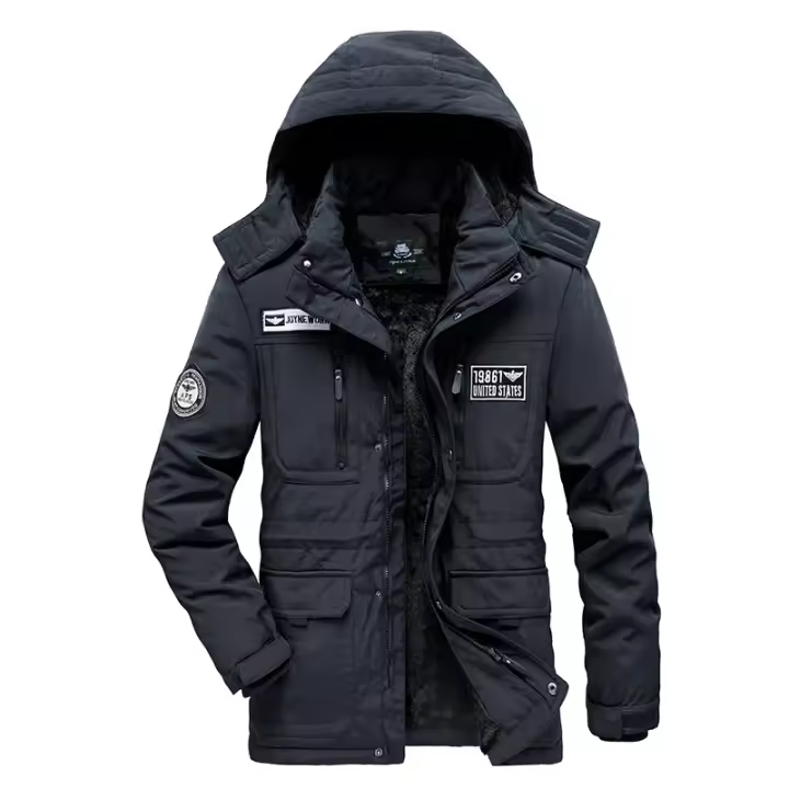 Chaqueta de Invierno Desmontable de Comodidad al Aire Libre Abrigo de Vellón Grueso con Protección contra el Viento Moda Casual para Hombres - 1