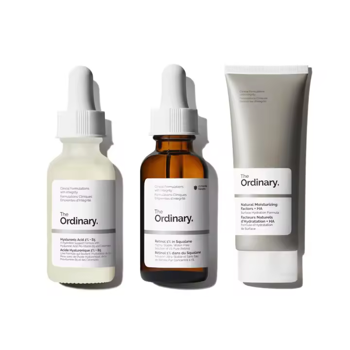 The Ordinary Fine Lines & Wrinkles Collection Conjunto de cuidado de la piel - Retinol 1% en escualano Ácido hialurónico 2% B5 1 oz, natural - 1
