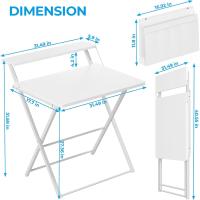 Plegable Soporte Monitor 80cm Pequeño Oficina Gancho Morno Bolsa Almacenamiento Estudio Blanco - details 2