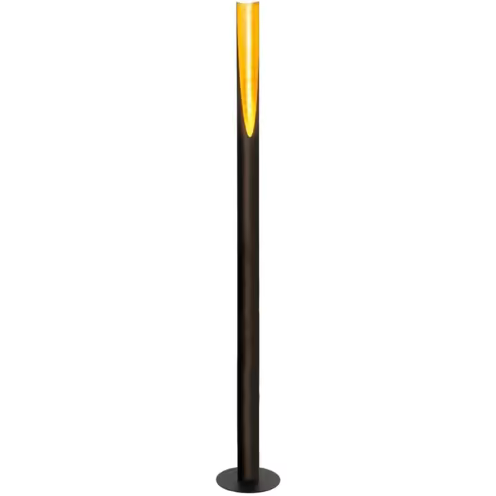 Lámpara de pie , lámpara de pie con una bombilla, lámpara de acero, colores negro y dorado, casquillo GU10, interruptor de pie incluido - 1