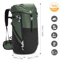 Mochila de montaña impermeable de 50l para hombre y mujer, bolsa de hombro para deportes al aire libre, mochila táctica para corbata - details 6