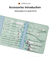 12-16 unids/set juego de cortadores de uñas de acero inoxidable conjunto de cortaúñas con bolsa plegable Kits de cortador de manicura tijeras herramienta de maquillaje de belleza - details 2