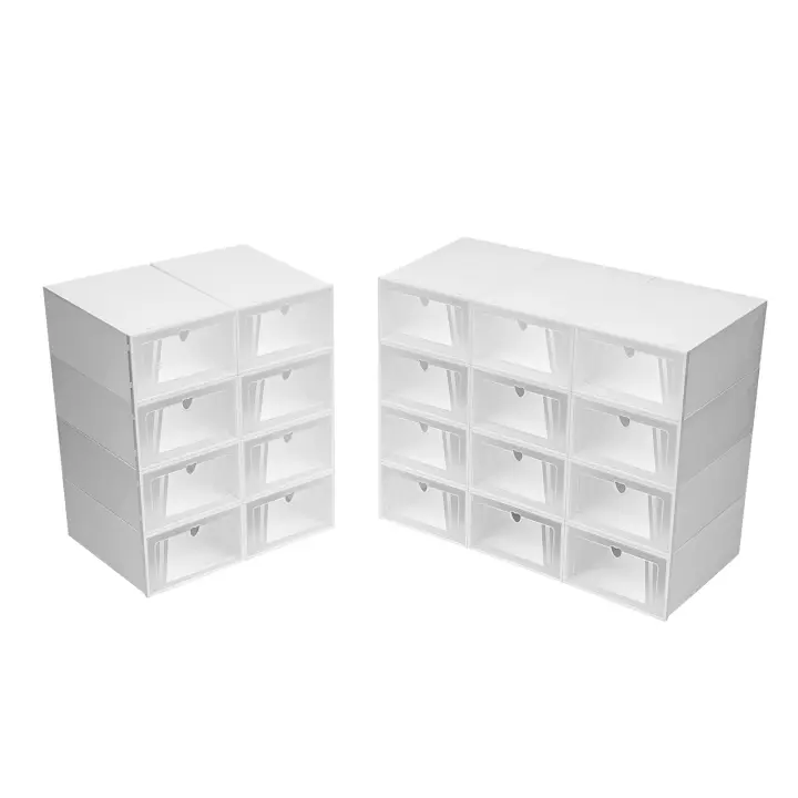 20 cajas de zapatos transparentes y apilables, caja de zapatos de plástico - 1