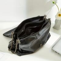 ANNMUU Bolso bandolera ajustable de gran capacidad para mujer con correa de cadena desmontable, bolso de hombro con cierre magnético para ir al trabajo, ir de compras y uso diario - Blanco/Negro - details 3