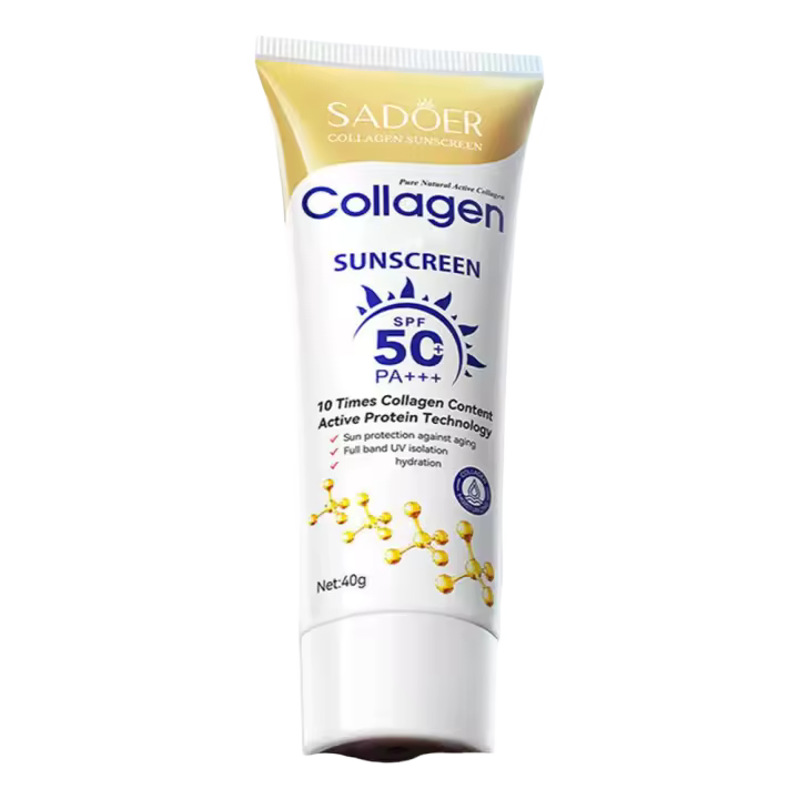 Protector Solar de Colágeno SPF50+ Aislamiento UV, Cuidado de Piel No Graso Duradero para Cara y Cuerpo Herramienta de Cuidado de la Piel Facial - 1