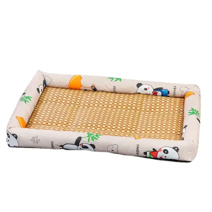 Cama de Ratán para Gatos en Verano Alfombra de Hielo Cómoda para Mascotas Pequeñas - 1