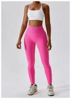 Pantalones de yoga sin costuras para mujer, leggings push up de cintura alta, ajustados, de secado rápido, elásticos, para entrenamiento - details 6