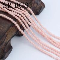2mm muy pequeño redondo rosa claro Natural mar bambú Coral suelto DIY collar fabricación de joyas cuentas de semillas 15 pulgadas - details 3