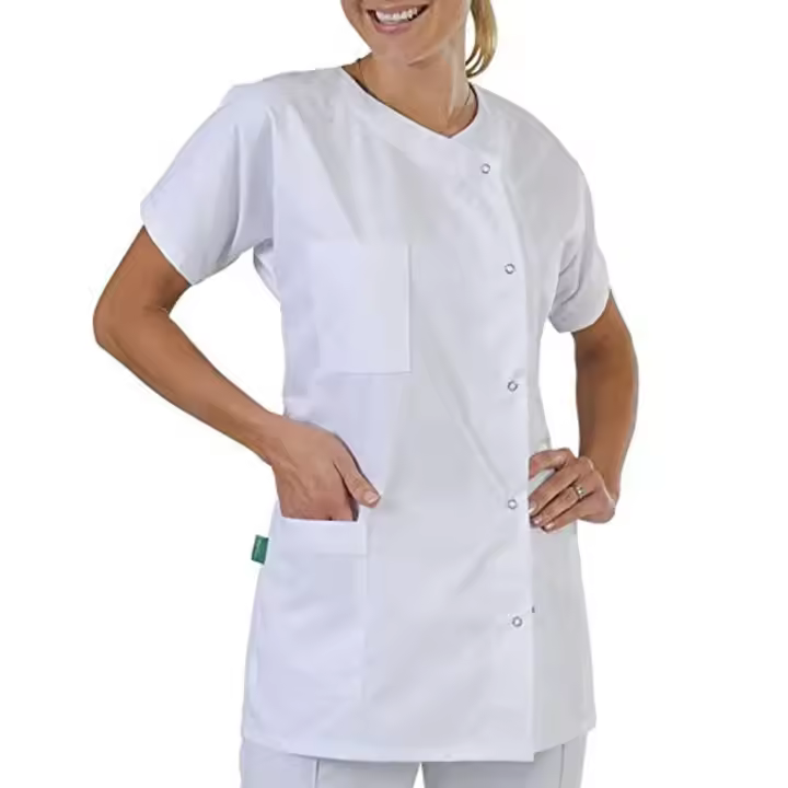 Top exfoliante de enfermera para mujer, ropa médica blanca, conjunto de uniforme, uniformes clínicos, ropa de trabajo, trajes de enfermería de esteticista - 1