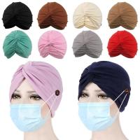 Gorro ajustable para pérdida de cabello para mujer, protección para los oídos, turbante musulmán para cáncer, gorro de quimio, pañuelo para la cabeza - details 4