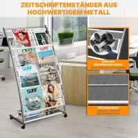 Soporte para folletos y revistas – Soporte inclinado para libros y revistas con 4 estantes (blanco, 4 capas, 59,5 cm de ancho) - details 9