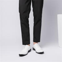 Vestido de cuero, zapatos de cuero de tres articulaciones, zapatos de hombre de charol blanco, zapatos de cuero casual. - details 12