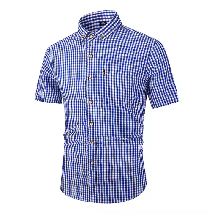Nueva camisa de manga corta para hombre con estampado a cuadros, camisa informal versátil, cómoda y transpirable - 1