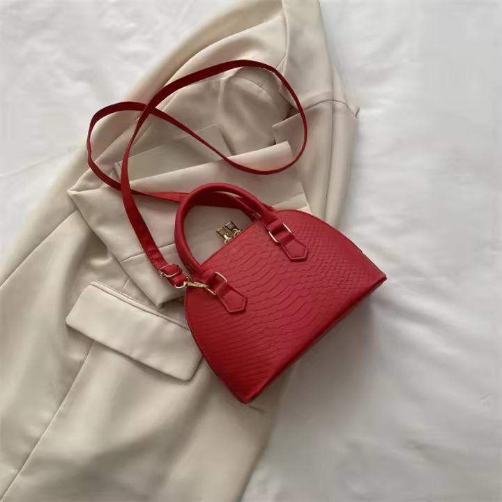 Internet Celebrity 2022 Otoño e Invierno Nuevo bolso de concha con textura retro, color sólido elegante, bolso bandolera de un solo hombro simple y de moda - 1