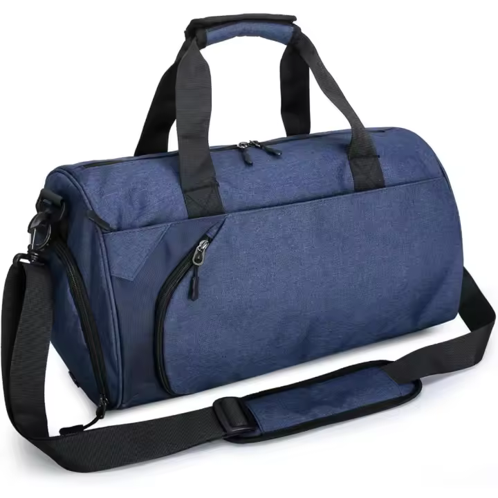 Bolsa de deporte con compartimento para zapatos y bolsos impermeables para la mañana, ideal para viajes de fin de semana o para entrenamiento deportivo, color azul. - 1