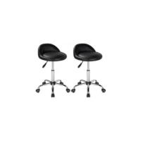 Taburetes de salón giratorios con altura ajustable, sillas con ruedas de 59-70 cm, negro - details 10