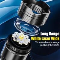 100000     Linterna LED superbrillante de largo alcance, linterna táctica para exteriores, resistente al agua, linterna para acampar - details 0