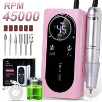 Máquina de manicura profesional portátil, inalámbrica, de 45000 RPM, en colores púrpura/rosa/blanco Aurora para pulir y eliminar la - details 0