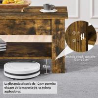Mesa de Café Elevable y Extensible con Revistero 98x50x(41,8-56) cm Mueble para Sala de Estar y Comedor - details 23