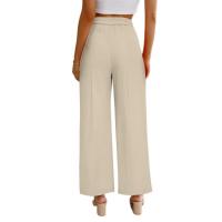 Pantalones anchos de cintura alta para mujer, moda otoño primavera - details 10