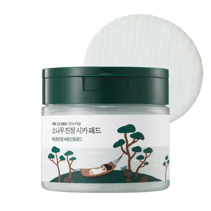 ROUND LAB Calming Cica Pad 50 piezas, almohadillas de tóner calmantes y refrescantes de 7 cm de ancho con Cica de pino, BHA + LHA y ácido hialurónico para - 1