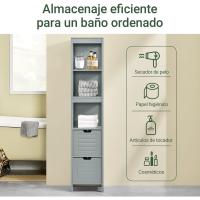 Armario de Baño Estrecho Moderno Diseño Nórdico Compacto con 3 Estantes y 2 Cajones - details 14