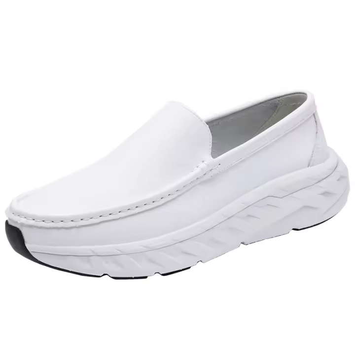 Nuevos zapatos de enfermera para hombre en blanco y negro, zapatos de trabajo médico, cómodos, antideslizantes, para las cuatro estaciones, antideslizantes, transpirables, individuales. - 1
