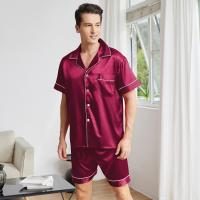 Traje de casa con solapa para hombre en verano, pijama delgado, ropa de casa holgada para hombre y talla grande - details 11
