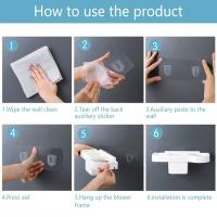 Accesorios de baño colgantes sin perforaciones, estante de hierro rizador, caja de almacenamiento, soporte para secador de pelo, 1 Uds. - details 1