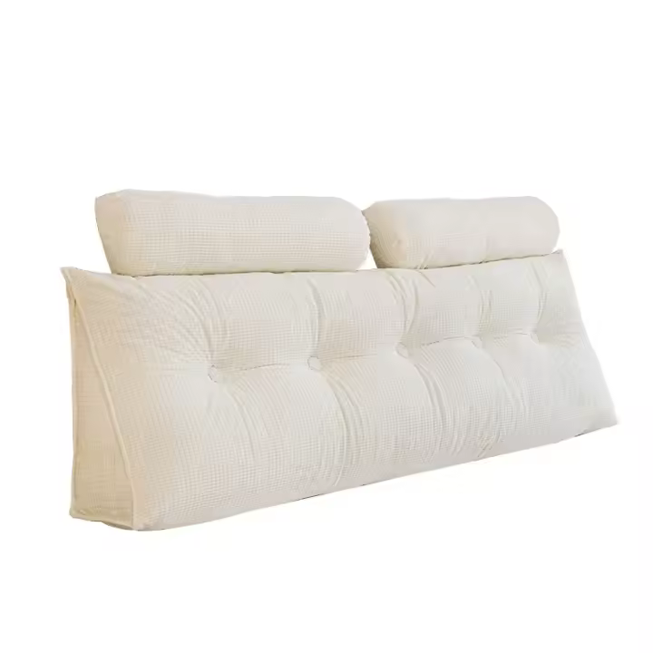 Soporte de posicionamiento del respaldo, cojín de refuerzo, cabecera, almohadas de cuña para cama de día, litera con funda extraíble Queen 180x60x20cm - 1