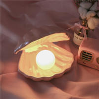 Ins-Lámpara de noche de concha de cerámica con perla, Streamer, luz de sirena, concha de hadas, decoración del hogar, regalo de Navidad - details 25