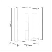 Armario Multiusos, 3 Puertas, Acabado en Blanco Mate, Medidas: 109 cm (Ancho) x 180 cm (Alto) x 37 cm (Fondo) - details 2