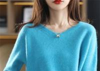Suéter de punto de Cachemira y lana merina para mujer, camisa de manga larga con cuello en V, jersey, ropa de otoño, Top - details 13
