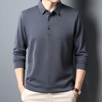 Men's Business Casual Polo Long Sleeve T-shirt Summer Comfortable  Top - details 7